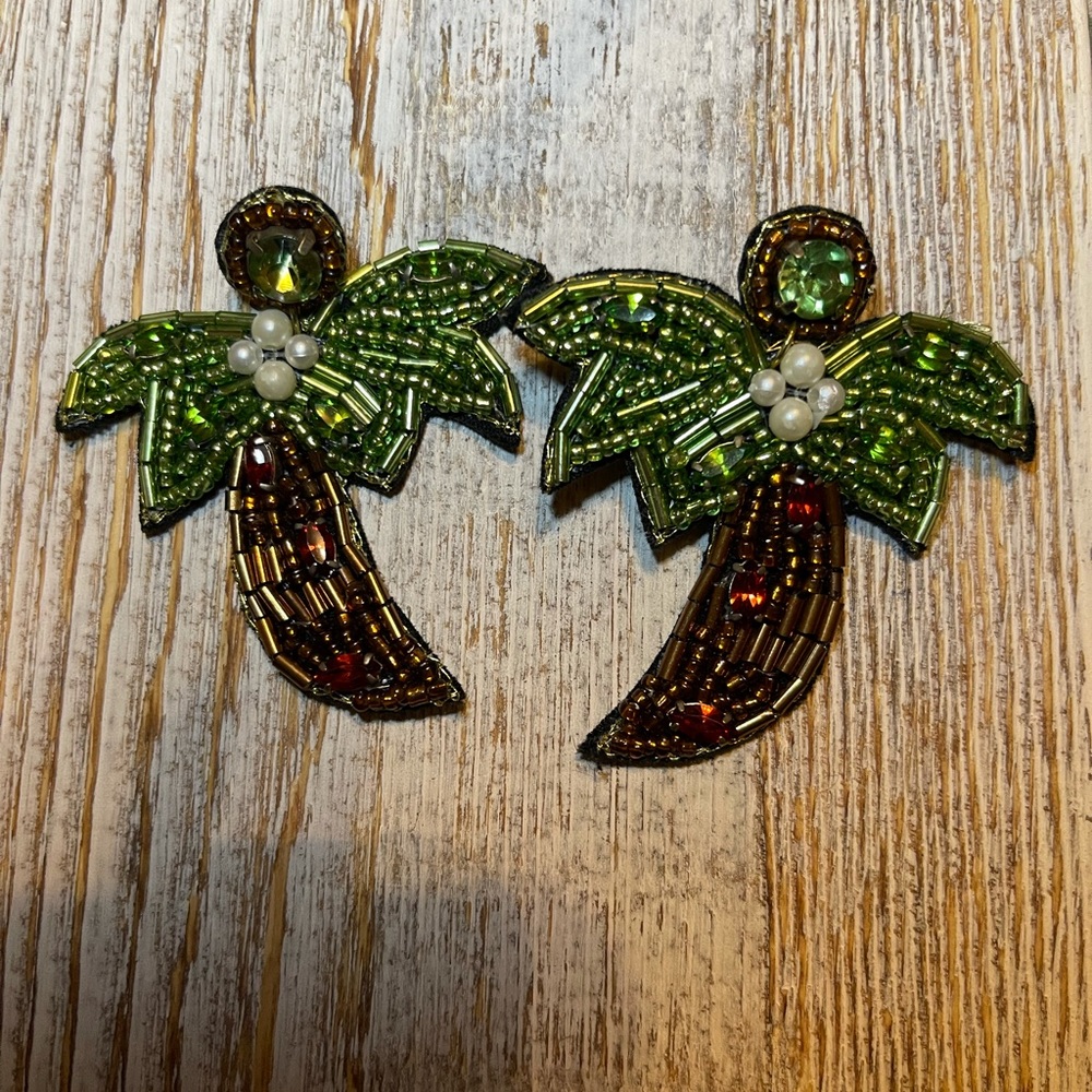 Beaded Palm Tree Earrings